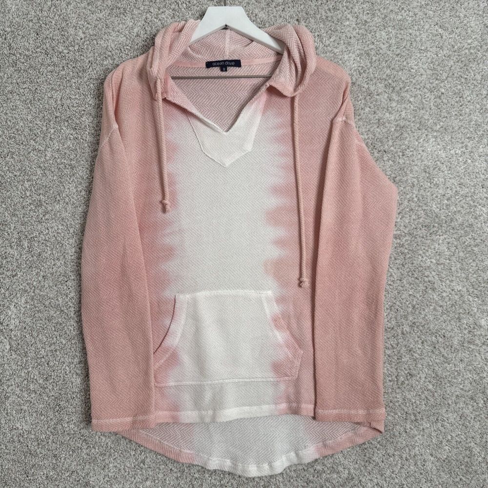 Ocean Drive Pink and White Hoodie